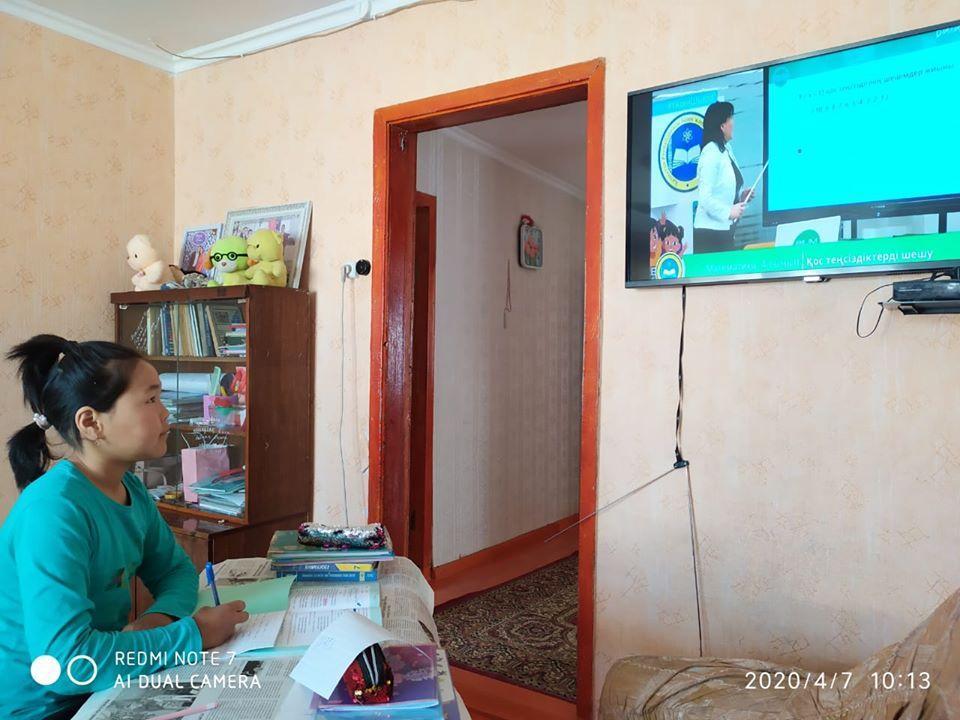 Домалақ ене атындағы орта мектебінің оқушыларының «Балапан» телеарнасы арқылы көрсетілетін сабақтарға қатысуы